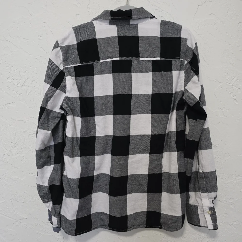Tommy Hilfiger Black And White Plaid Top Size Medium - Picture 8 of 11